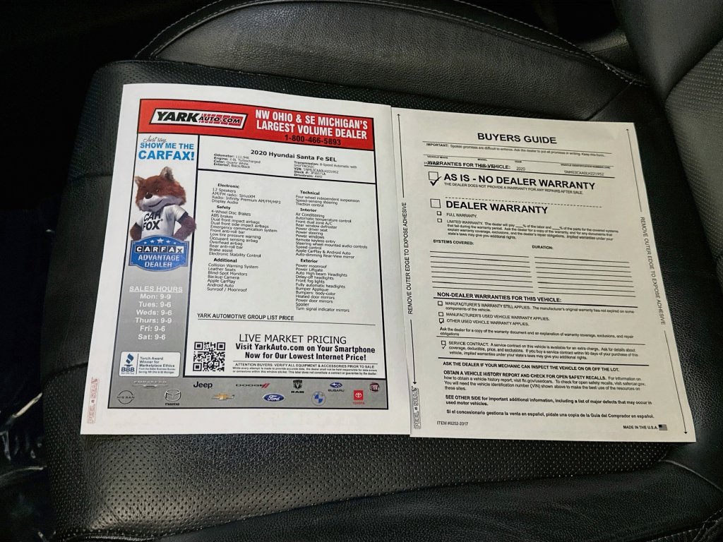 Used 2020 Hyundai Santa Fe SEL AWD/4WD image 14