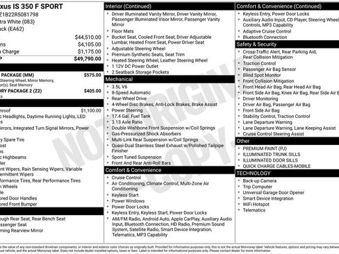 Used 2024 Lexus IS 350 F Sport w/ Memory Package RWD image 36