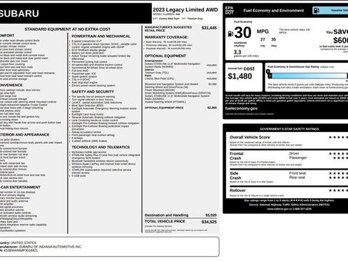 Used 2023 Subaru Legacy Limited image 2