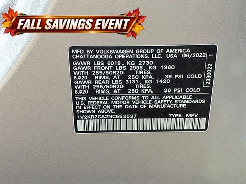 Used 2022 Volkswagen Atlas SE AWD/4WD image 14
