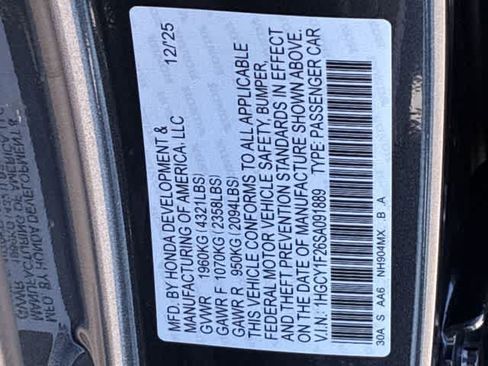 Certified 2025 Honda Accord LX image 37