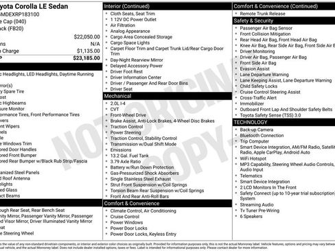 Used 2024 Toyota Corolla LE FWD image 7