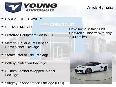 Used 2023 Chevrolet Corvette Stingray Premium Conv w/ Z51 Performance Package image 8