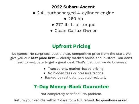 Used 2022 Subaru Ascent Touring w/ Popular Package #2A AWD/4WD image 2