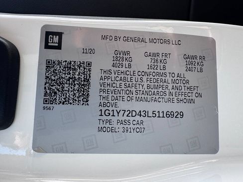 Used 2020 Chevrolet Corvette Stingray Preferred Cpe w/ 2LT Preferred Equipment Group RWD image 90