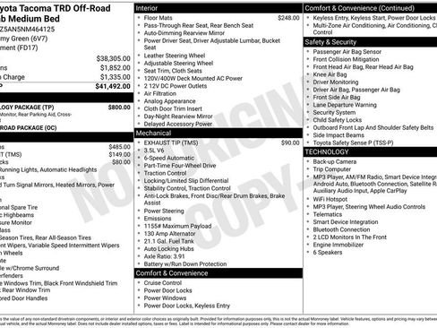 Used 2022 Toyota Tacoma TRD Off-Road w/ Technology Package AWD/4WD image 12