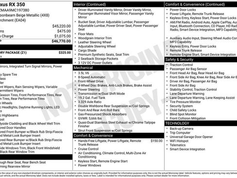 Used 2021 Lexus RX 350 FWD w/ Accessory Package image 7