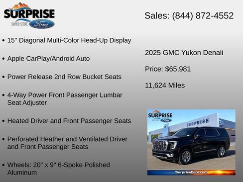 Used 2025 GMC Yukon Denali w/ Sun & Power Step Package AWD/4WD image 36