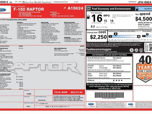 Used 2018 Ford F150 Raptor w/ Equipment Group 802A Luxury AWD/4WD image 6