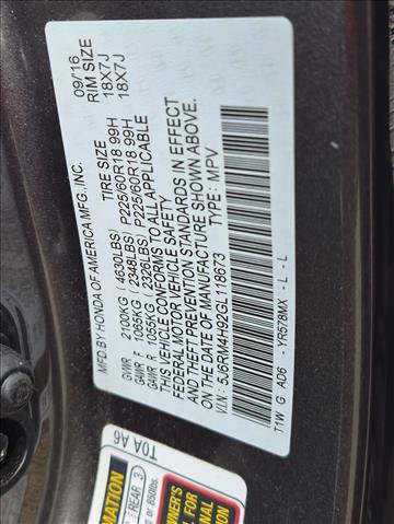 Used 2016 Honda CR-V Touring image 16