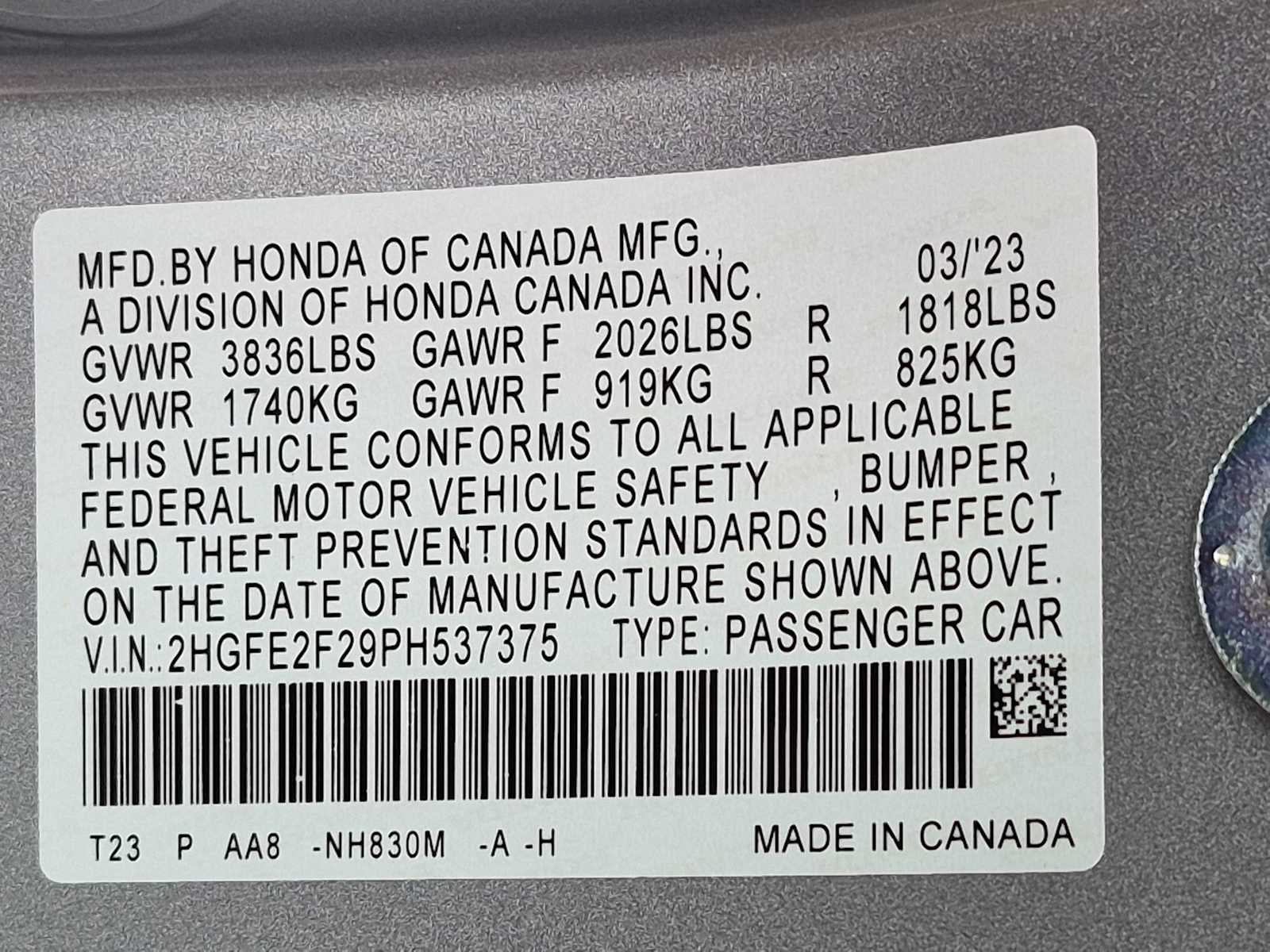 Certified 2023 Honda Civic LX image 32