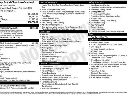 Certified 2023 Jeep Grand Cherokee Overland w/ Luxury Tech Group IV AWD/4WD image 45