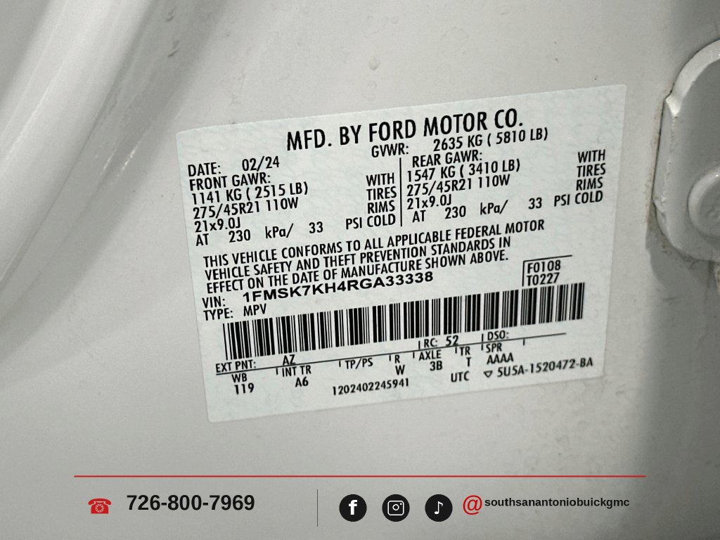 Used 2024 Ford Explorer ST-Line w/ Class IV Trailer Tow Package RWD image 32