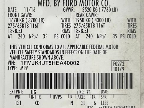Used 2017 Ford Expedition EL XLT w/ Equipment Group 202A AWD/4WD image 58