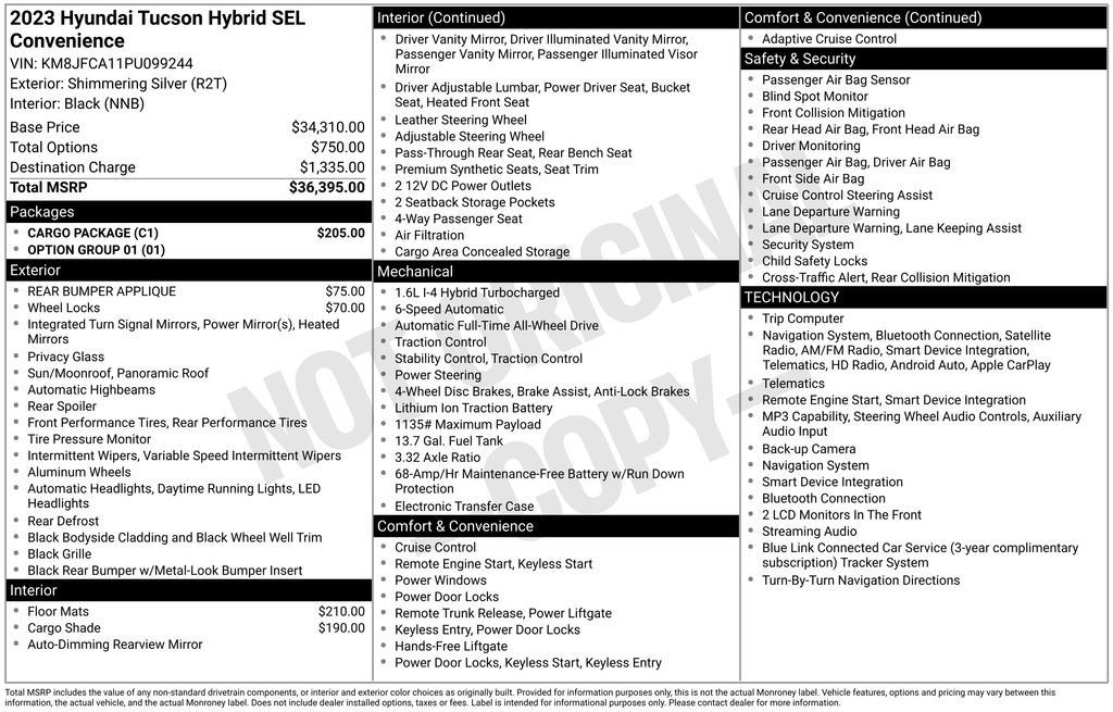 Used 2023 Hyundai Tucson SEL w/ Cargo Package AWD/4WD image 4