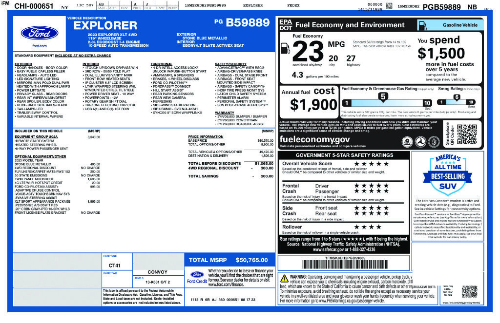 Certified 2023 Ford Explorer XLT w/ Equipment Group 202A AWD/4WD image 10