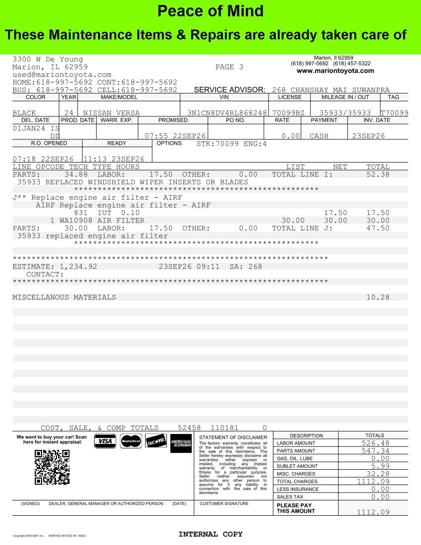 Used 2024 Nissan Versa S w/ Trunk Package FWD image 30