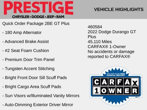 Used 2022 Dodge Durango GT RWD image 2