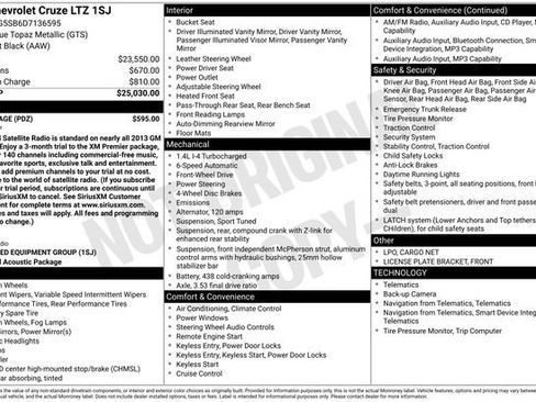 Used 2013 Chevrolet Cruze LTZ w/ RS Package image 25