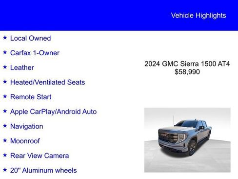 Used 2024 GMC Sierra 1500 AT4 w/ AT4 Preferred Package image 2