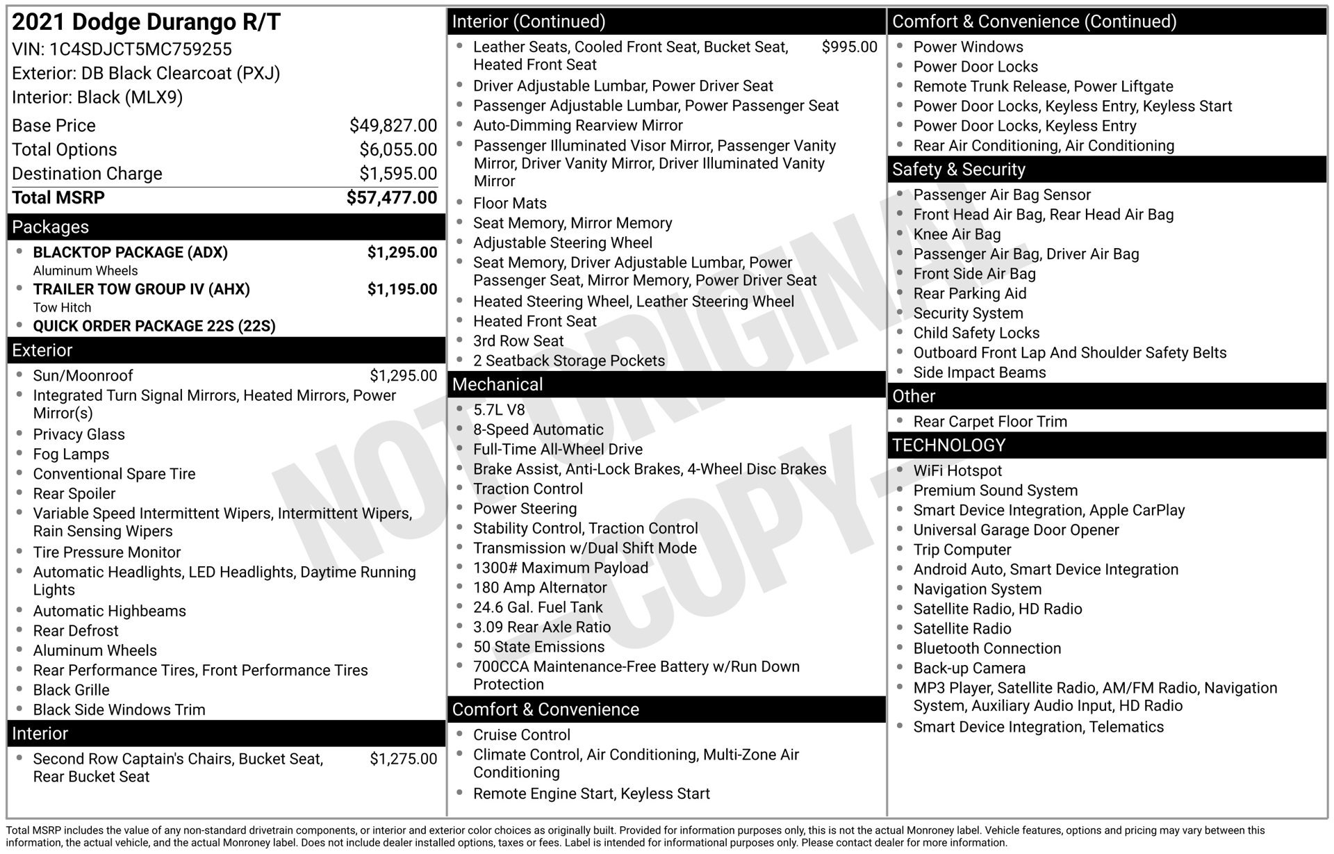 Used 2021 Dodge Durango R/T w/ Blacktop Package AWD/4WD image 4