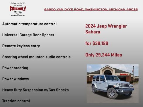 Used 2024 Jeep Wrangler Unlimited Sahara w/ Technology Group AWD/4WD image 30