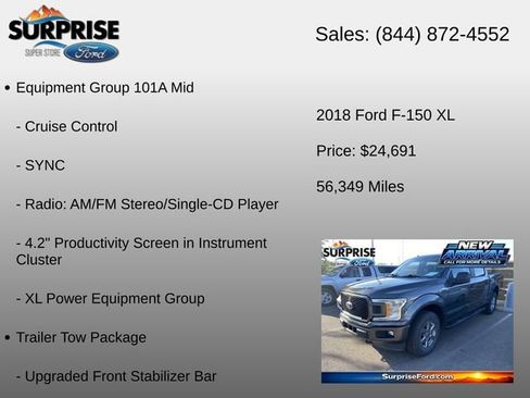 Used 2018 Ford F150 XL w/ Equipment Group 101A Mid AWD/4WD image 6