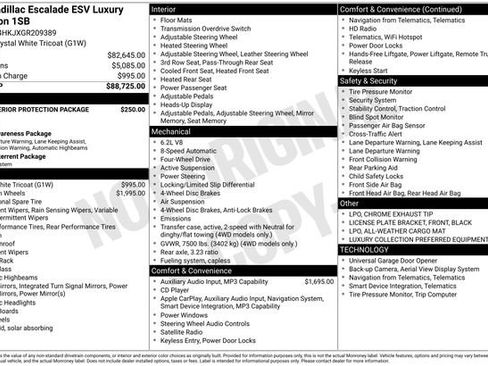 Used 2016 Cadillac Escalade ESV Luxury AWD/4WD image 1