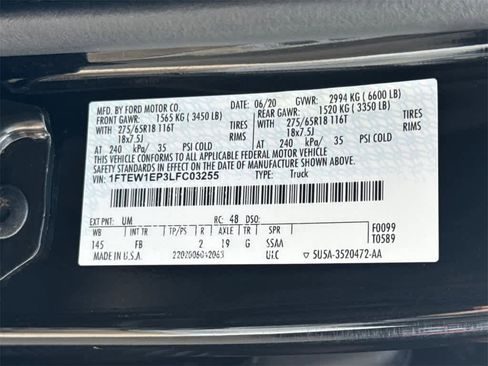 Certified 2020 Ford F150 XLT w/ Equipment Group 302A Luxury image 32