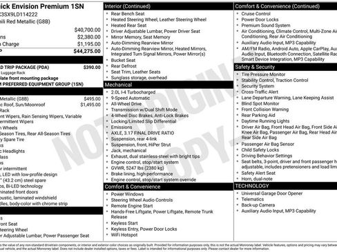 Used 2020 Buick Envision Premium w/ LPO, Road Trip Package AWD/4WD image 11