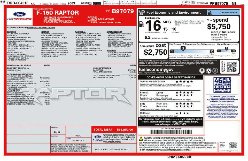 Used 2023 Ford F150 Raptor AWD/4WD image 2