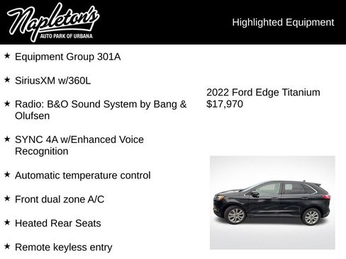 Used 2022 Ford Edge Titanium w/ Equipment Group 301A AWD/4WD image 2