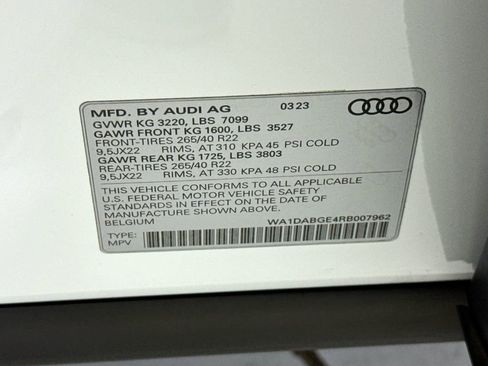Certified 2024 Audi Q8 e-tron Prestige w/ Prestige Package AWD/4WD image 34