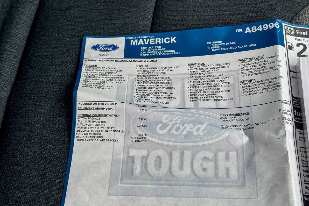 Used 2024 Ford Maverick XLT w/ XLT Luxury Package AWD/4WD image 32
