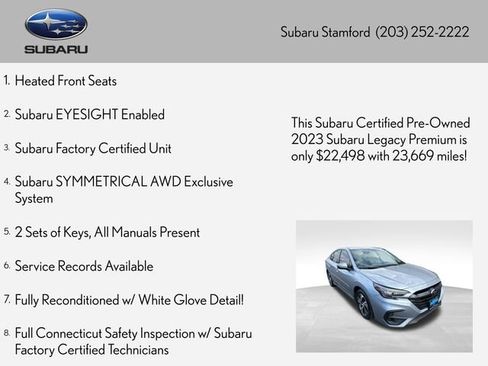 Certified 2023 Subaru Legacy Premium image 2
