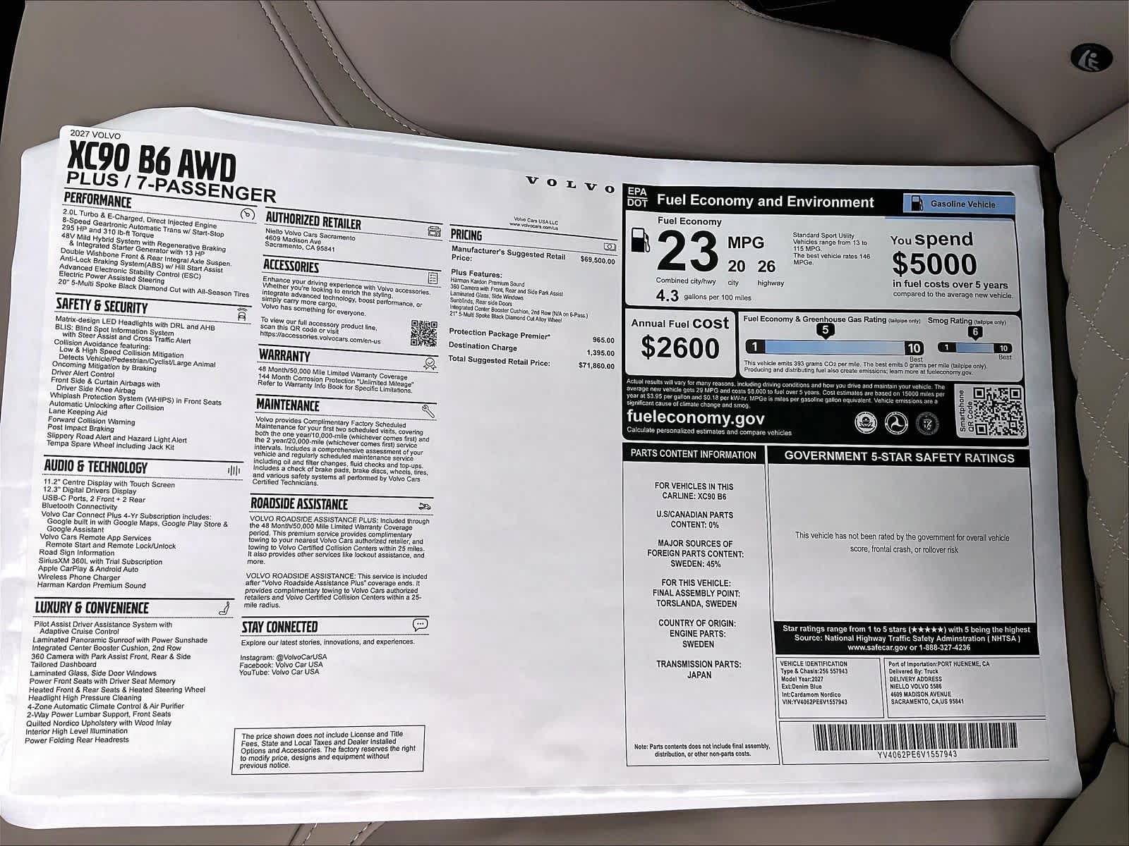 New 2027 Volvo XC90 B6 Plus AWD/4WD image 36