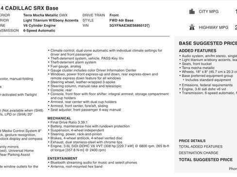 Used 2014 Cadillac SRX Base image 4