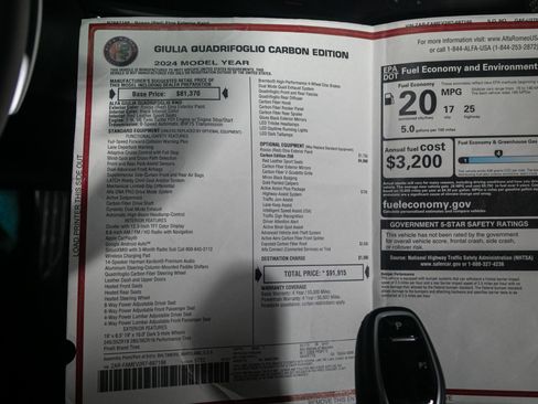 Used 2024 Alfa Romeo Giulia Quadrifoglio RWD image 45