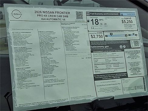 New 2026 Nissan Frontier PRO-4X w/ Pro-4x Convenience Package image 34