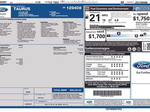 Used 2018 Ford Taurus SEL w/ Equipment Group 201A FWD image 44