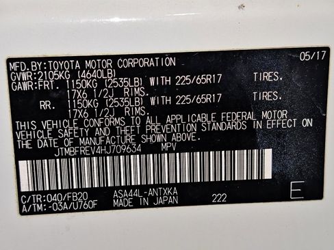 Used 2017 Toyota RAV4 LE w/ All Weather Liner Package AWD/4WD image 53