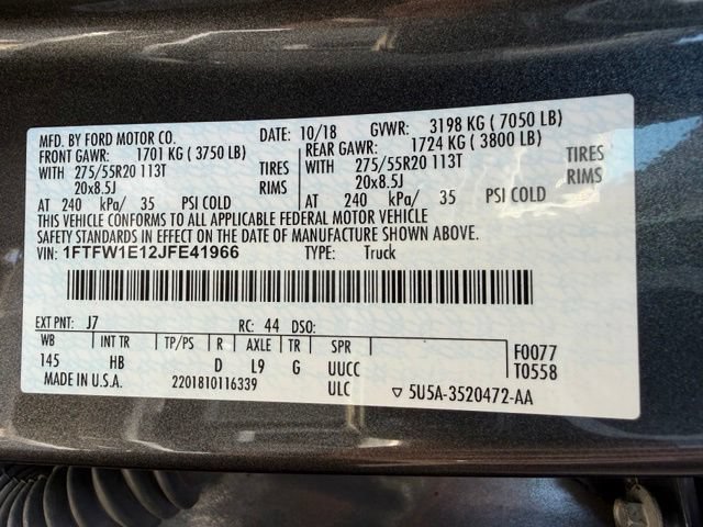 Used 2018 Ford F150 Lariat w/ Equipment Group 502A Luxury AWD/4WD image 50