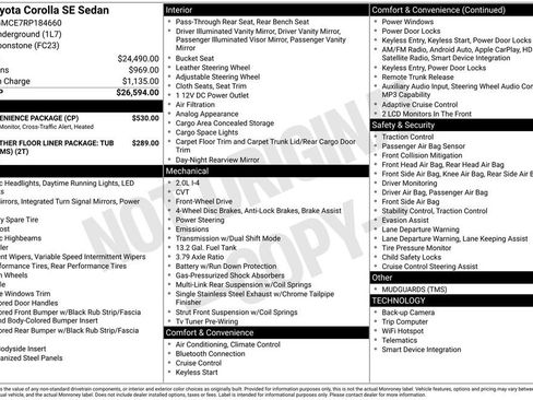 Used 2024 Toyota Corolla SE w/ SE Convenience Package FWD image 4