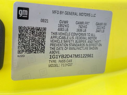 Certified 2021 Chevrolet Corvette Stingray Preferred Cpe w/ Z51 Performance Package image 19