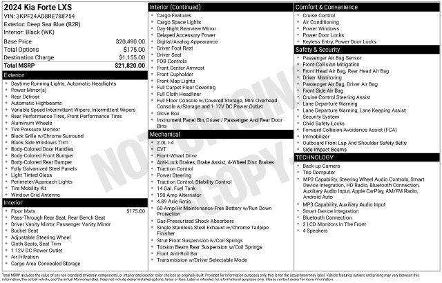 Used 2024 Kia Forte LXS FWD image 31
