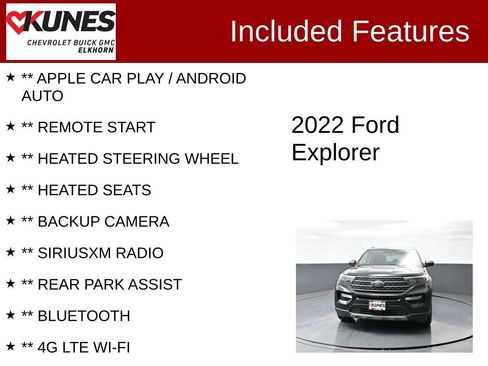 Used 2022 Ford Explorer XLT w/ Equipment Group 202A image 2