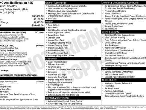 New 2026 GMC Acadia Elevation w/ Elevation Premium Package AWD/4WD image 36