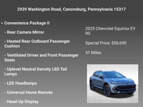 New 2025 Chevrolet Equinox EV RS w/ Active Safety Package 3 image 18