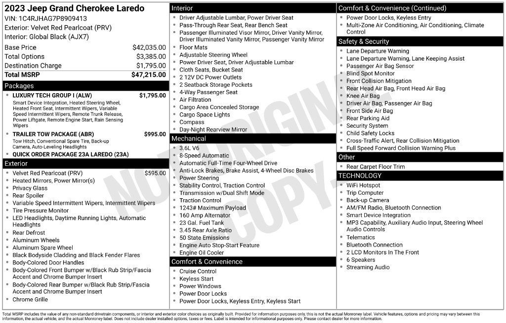 Used 2023 Jeep Grand Cherokee Laredo w/ Luxury Tech Group I AWD/4WD image 38