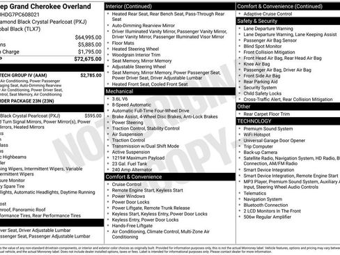 Certified 2023 Jeep Grand Cherokee Overland w/ Luxury Tech Group IV AWD/4WD image 45